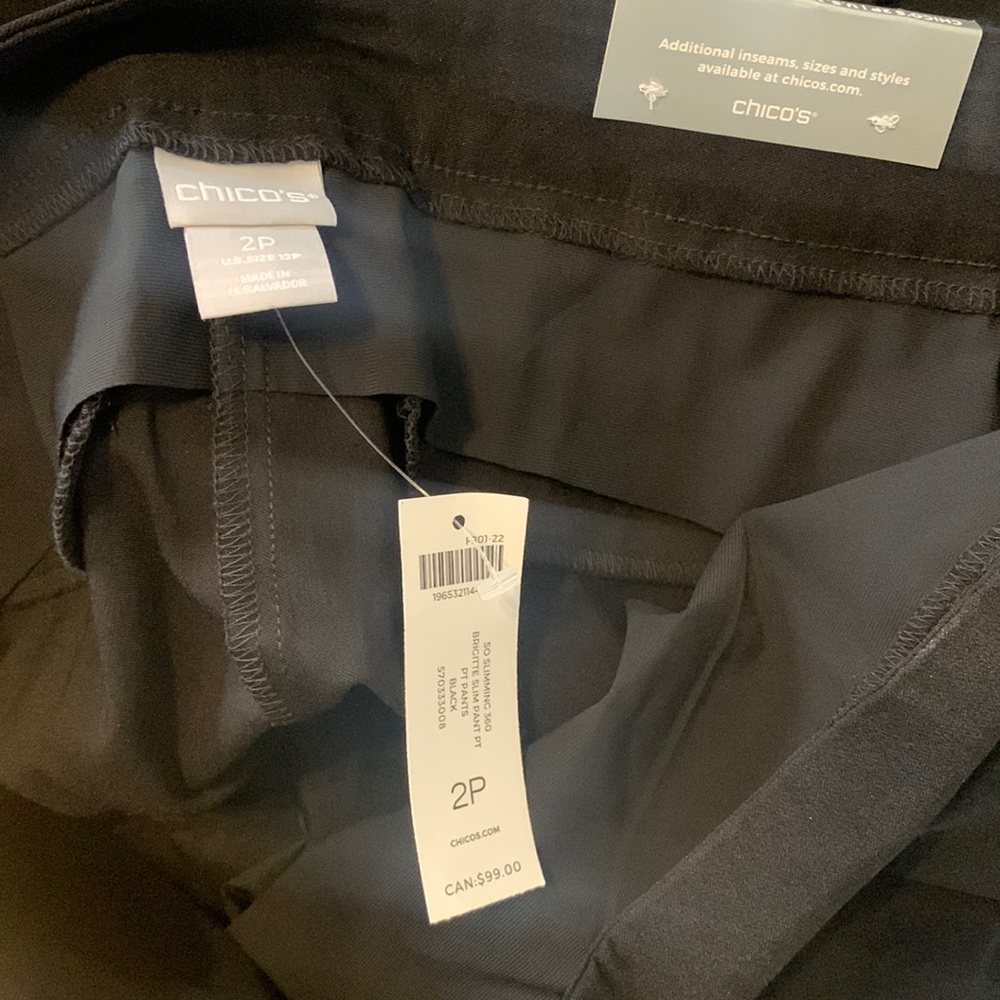 NWT Chico’s Brigitte Slim Black Pants PETITE